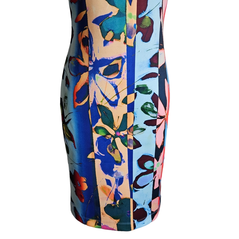 Clover Canyon Dream Daily Floral Print Scuba Sheath Dress Size Medium Stretchy - Picture 5 of 16